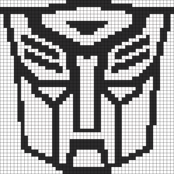 Маска Анонимуса по клеткам