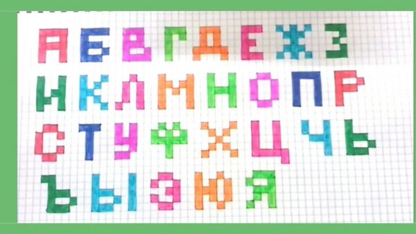 Рисование букв по клеточкам