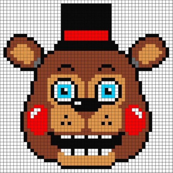 Рисунки по клеточкам ФНАФ 1 Фредди