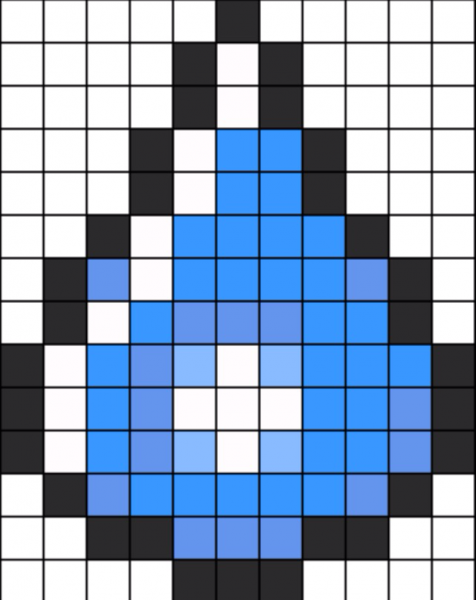 Голубой рисунок по клеточкам легко