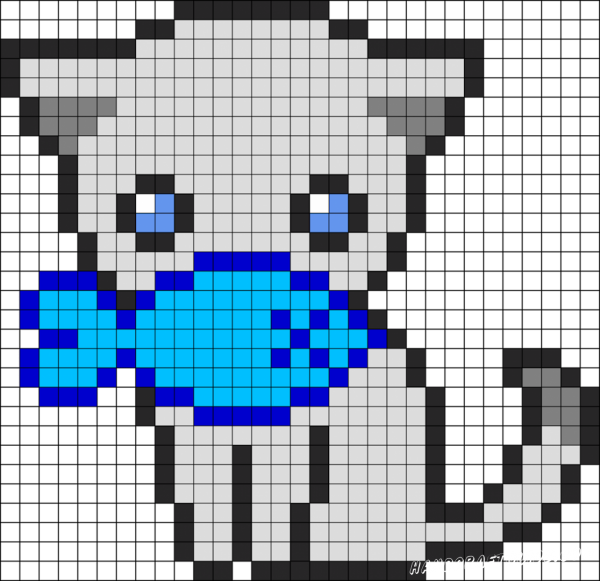 Рисование по клеточкам котики