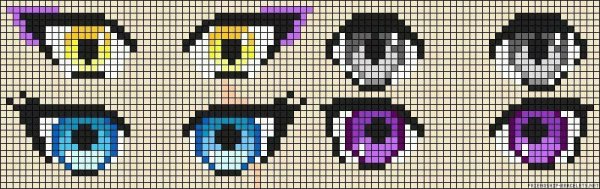 Аниме глаза по клеточкам