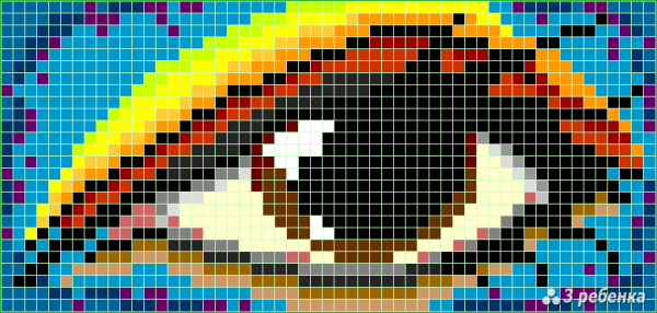 Рисование по клеточкам глаза