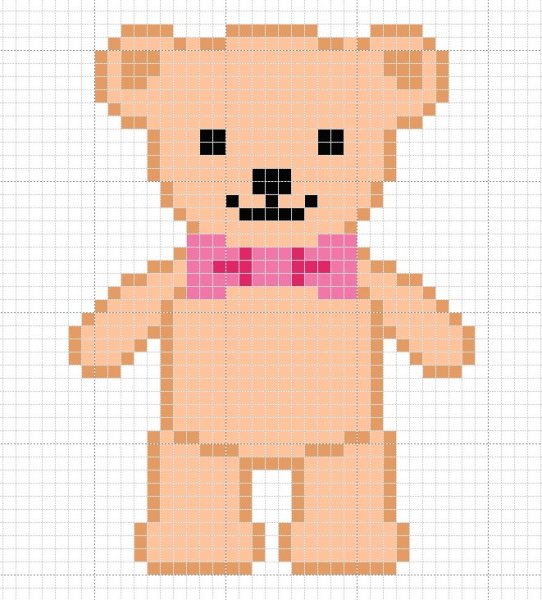 Рисунки по клеточкам мишка