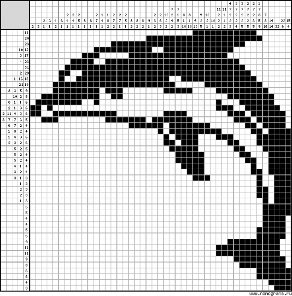 Ямабуси японские кроссворды Дельфин