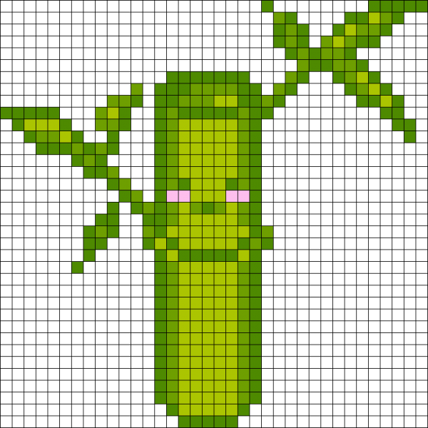 Кактус по клеточкам в тетради лёгкие