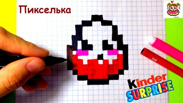 Рисование по клеточкам пикселька еда