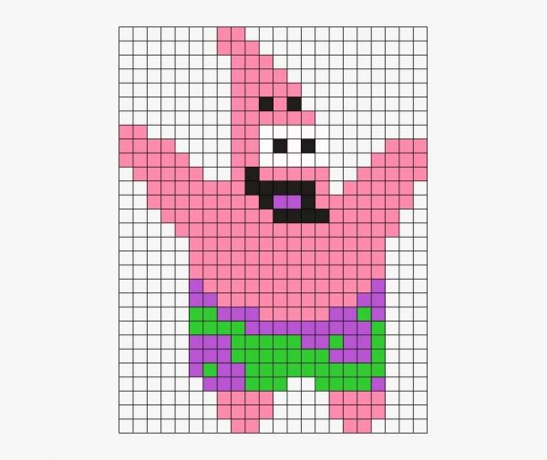 Картинки по клеткам Патрик