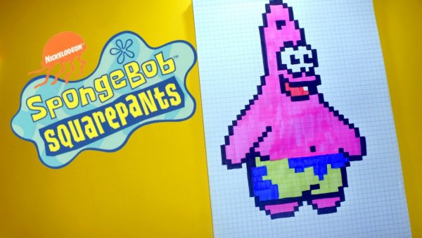 Патрик рисунок по клеткам