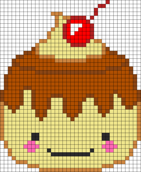 Кавайная еда по клеткам