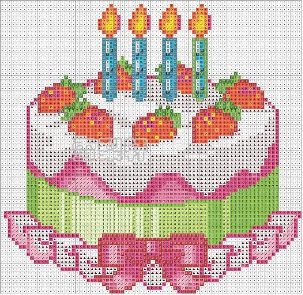 Вышивка крестом торт