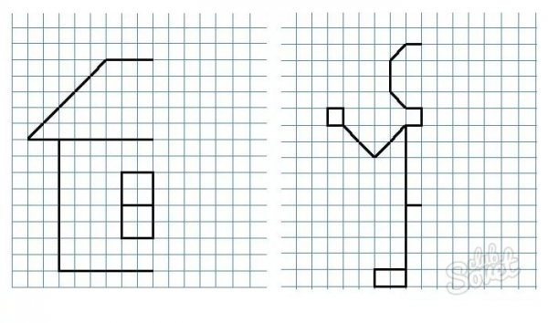 Копирование рисунка по клеточкам для детей