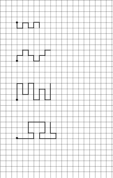 Клеточки для графического диктанта для дошкольников