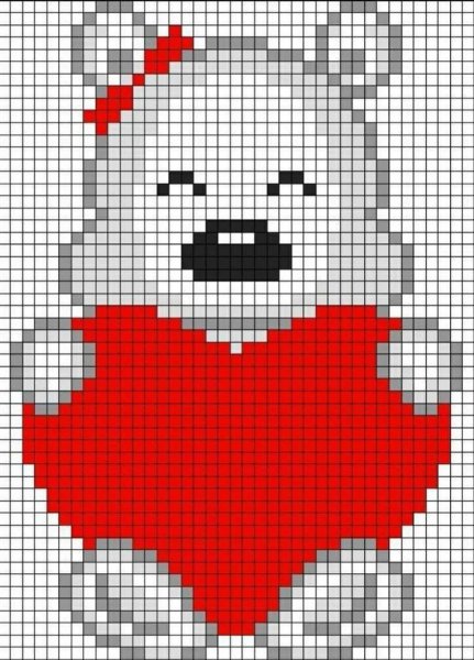 Схемы рисунков по клеточкам