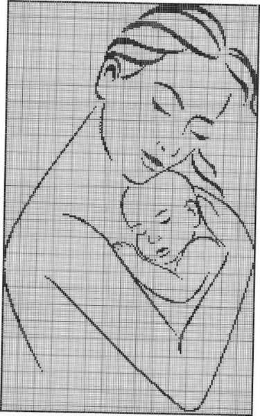 Монохромная вышивка детская