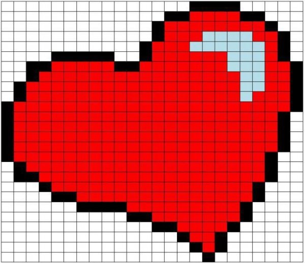 Рисование по клеточкам сердце