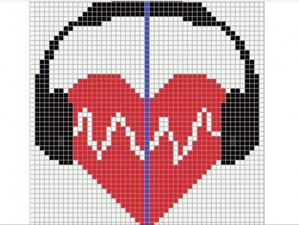 Рисунки по клеткам в тетради для влюбленных