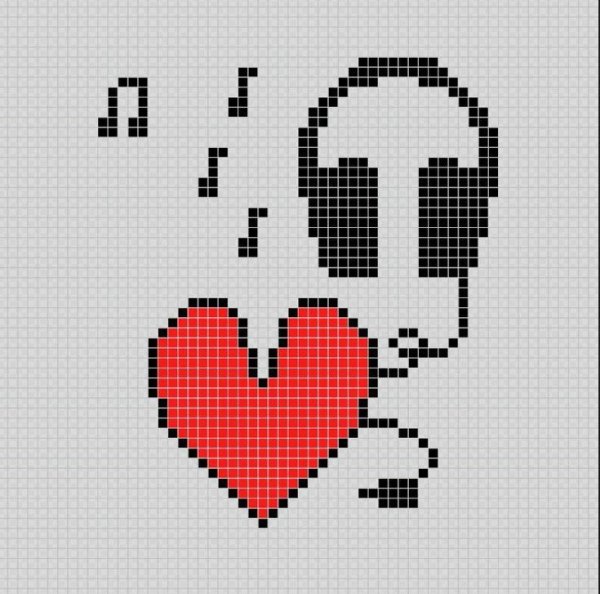 Рисование по клеточкам Love