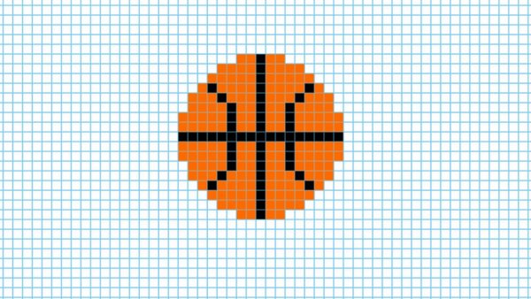 Рисование по клеточкам мяч