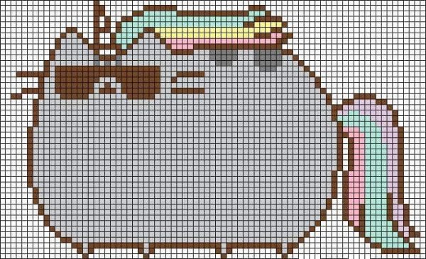 Кот Пушин по клеточкам