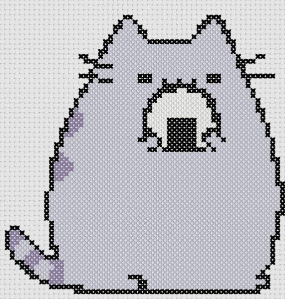 Вышивка крестиком схемы кот Пушин