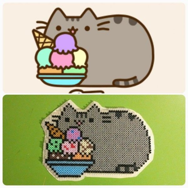 Кот Пушин с мороженым