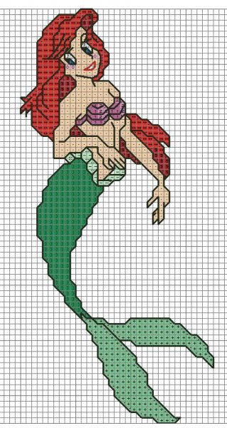 Схема вышивки Русалочка Ариэль