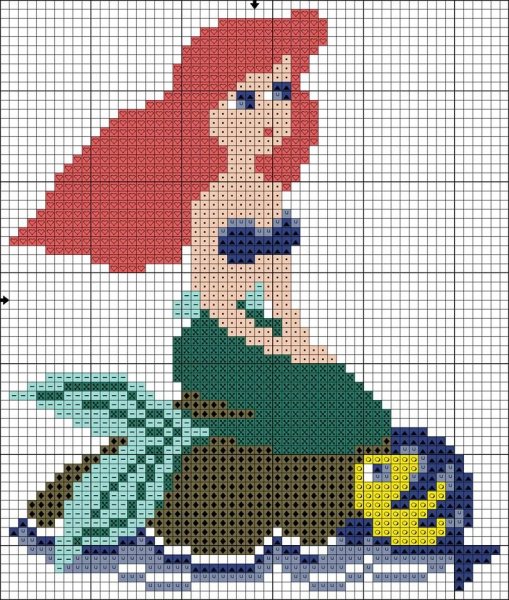 Схема вышивки Русалочка Ариэль