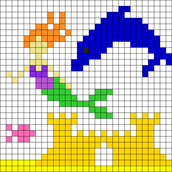 Картинки по клеточкам Русалка