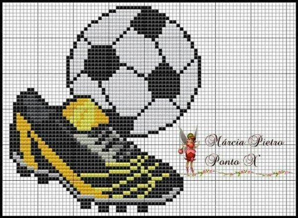 Схема вышивки крестом футбол