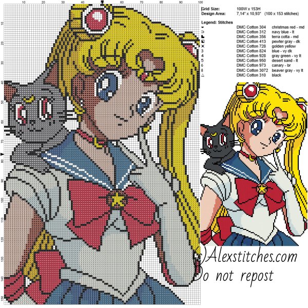 Вышивка крестиком Сейлор Мун