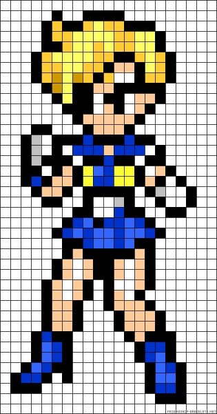 Пиксельная Сейлор Мун по клеточкам
