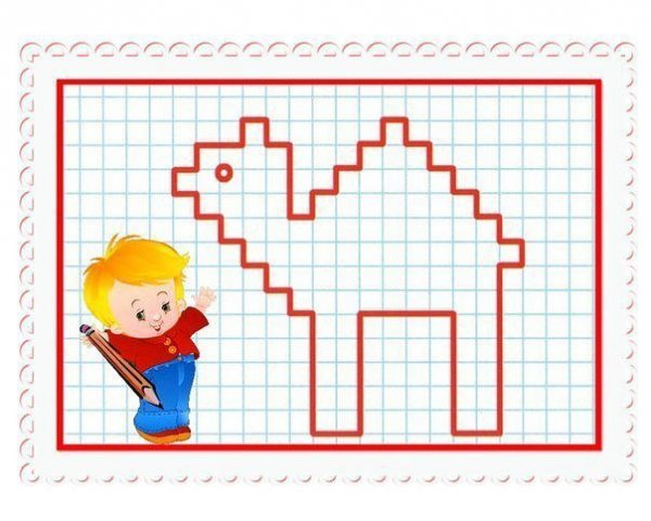 Картины по клеточкам для детей