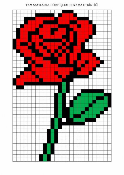 Рисование по клеткам цветок