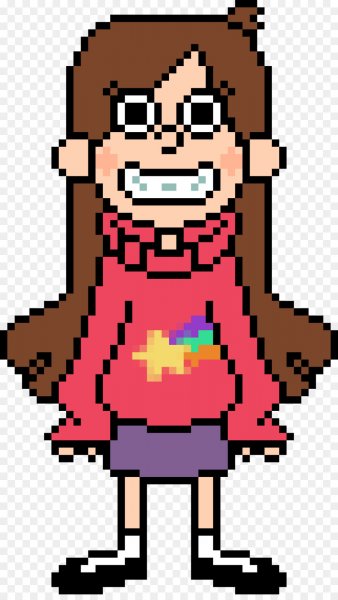 Мейбл из Гравити Фолз по клеточкам