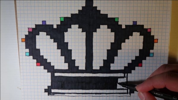 Рисунки по клеткам корона