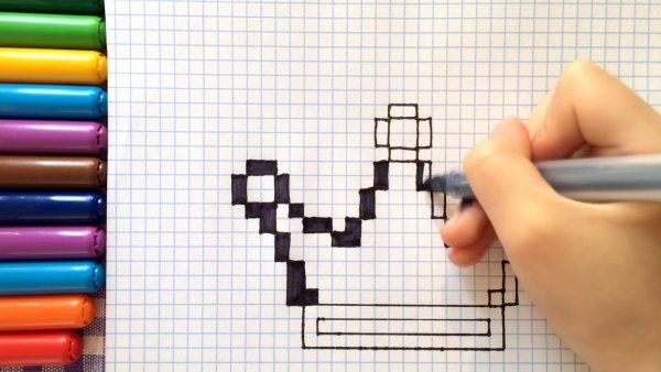 Рисунки по клеточкам из ручки