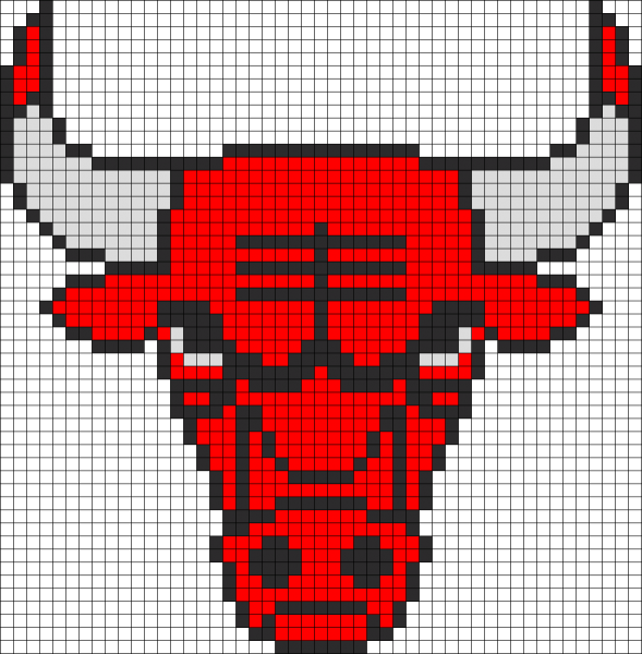 Рисунки по клеточкам бык