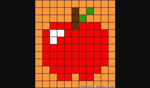 Рисование по клеточкам яблоко