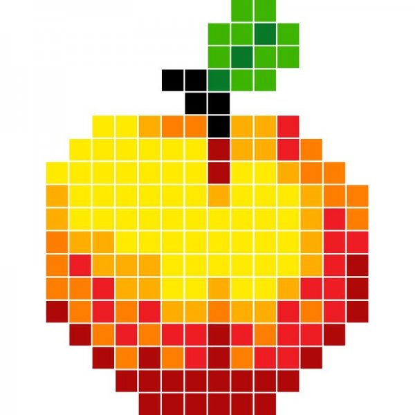 Рисование по клеточкам в тетради фрукты