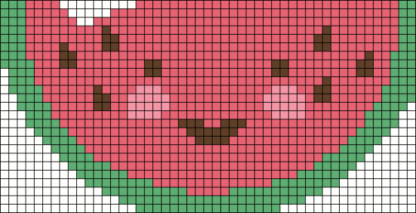 Арбуз по клеточкам в тетради