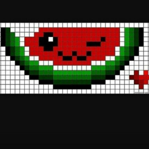 Рисунки по клеточкам Арбуз