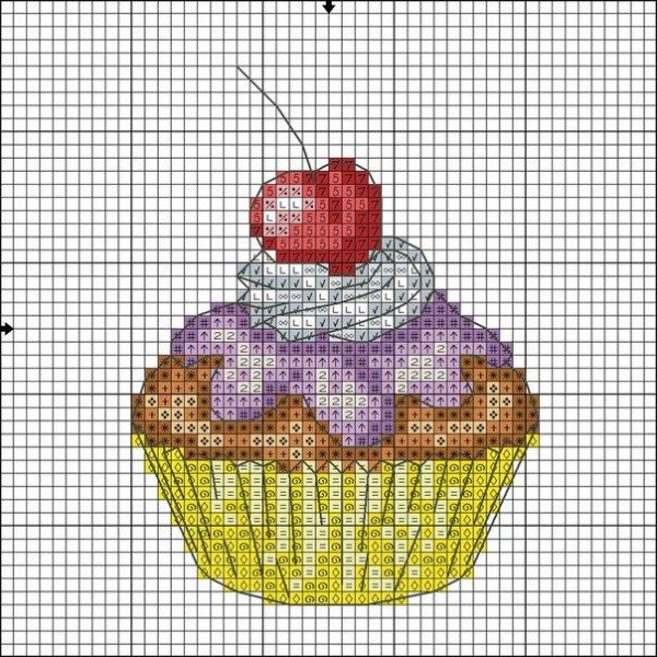 Кексик крестом вышивка