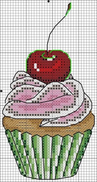 Кексик крестом вышивка