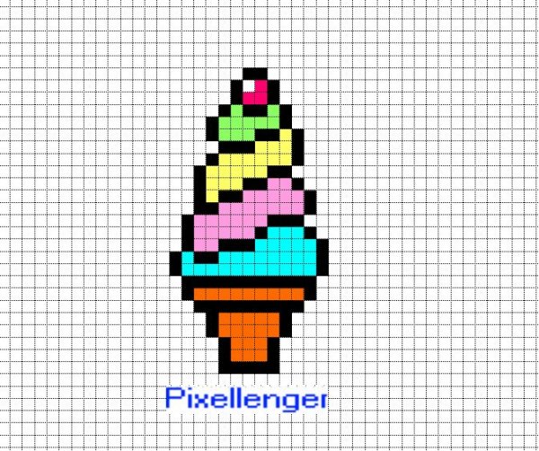 Рисунки по клеточкам мороженое маленькое