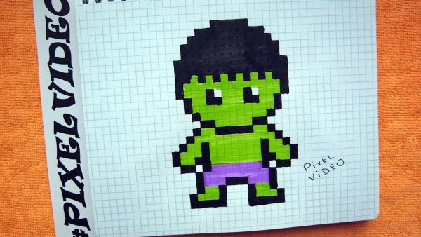 Картинки по клеточкам Халк