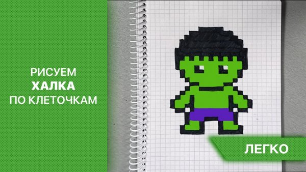 Рисунки по клеточкам Халка