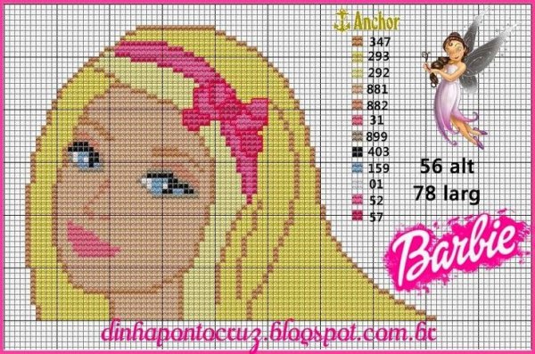 Вышивка крестом схемы Барби