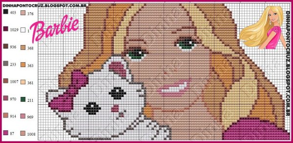 Вышивка крестом Барби