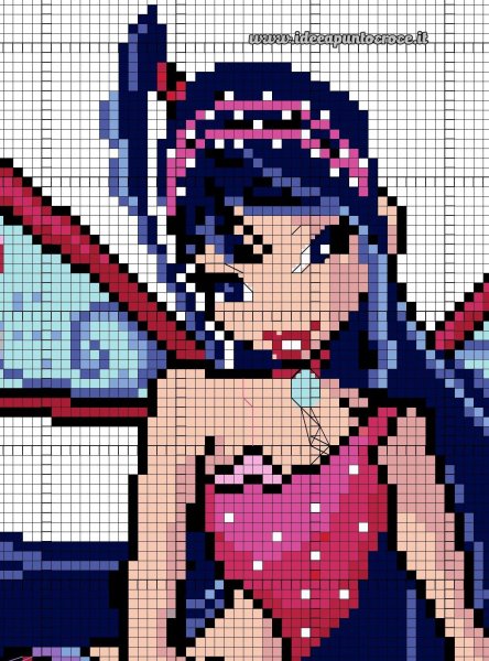 Рисование по клеточкам Винкс